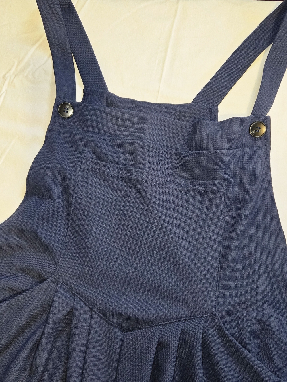 HALARA Navy Wide-Leg Overall Jumpsuit with Adjustable Ties - Picture 2 of 6